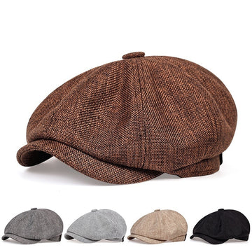Riolio New Men Casual Newsboy Hat Spring Summer thin retro beret Hat wild casual Hats unisex octagonal Cap Fashion Hip Hop Caps gorras